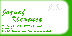 jozsef klemencz business card