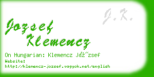 jozsef klemencz business card